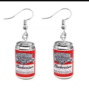 Budweiser Red Can Earrings NEW